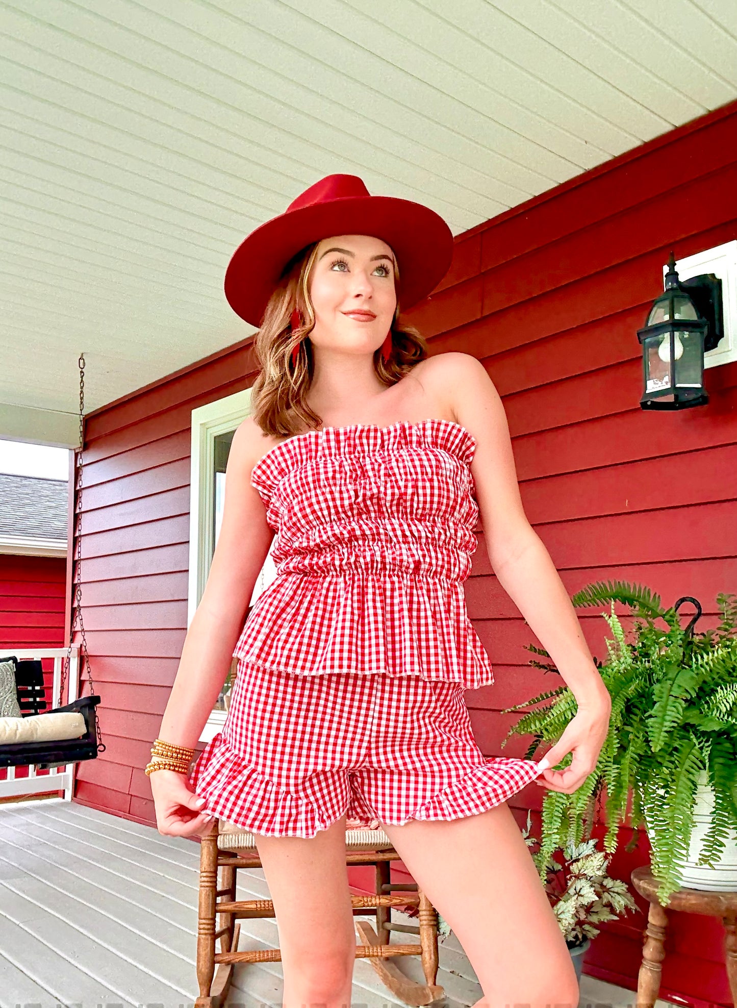 Checkered Picnic Shorts | Red