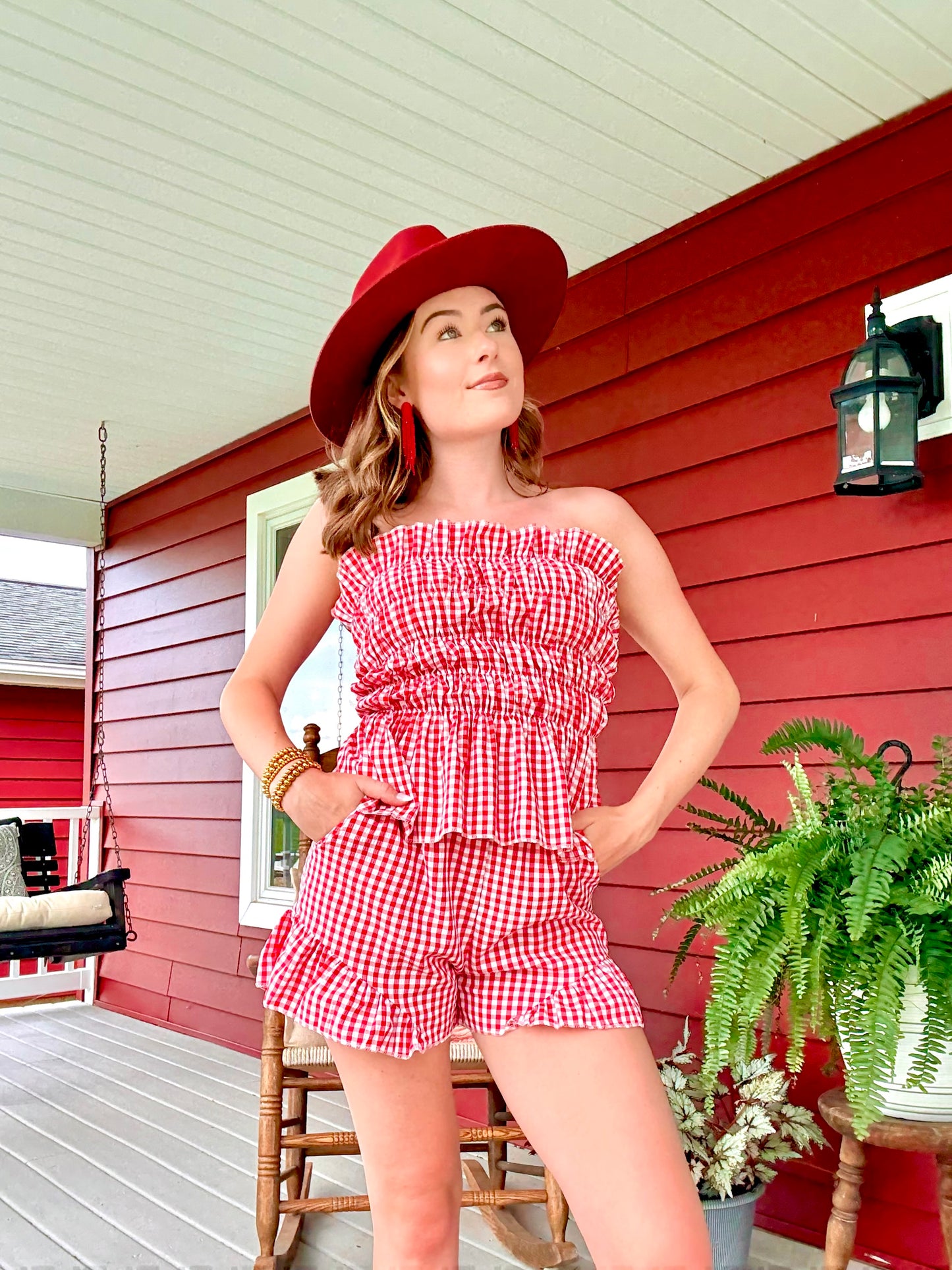 Checkered Picnic Shorts | Red