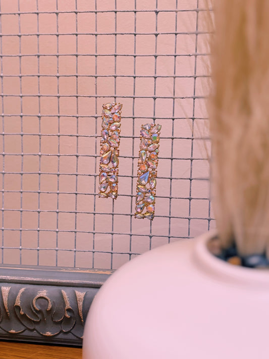 Rectangle Drop Earrings | Iridescent