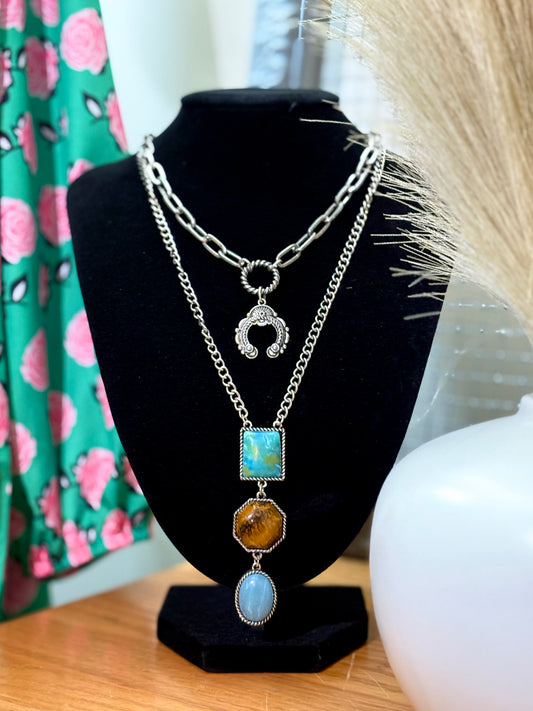 Lula Stack Necklace | Turquoise & Brown