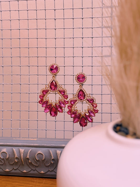 Glitz Girl Earrings | Pink & Gold