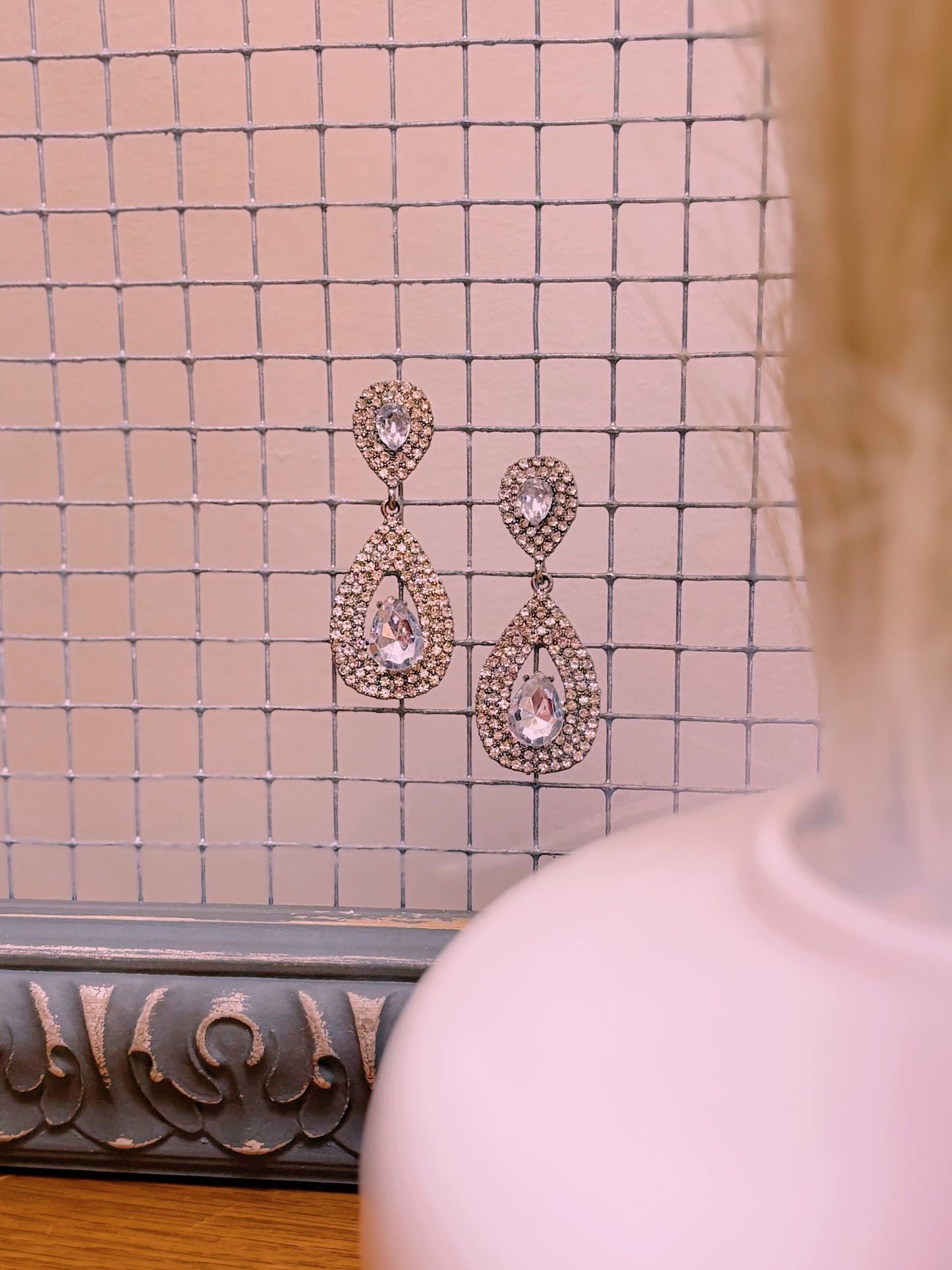 Diamond Drop Earrings | Silver