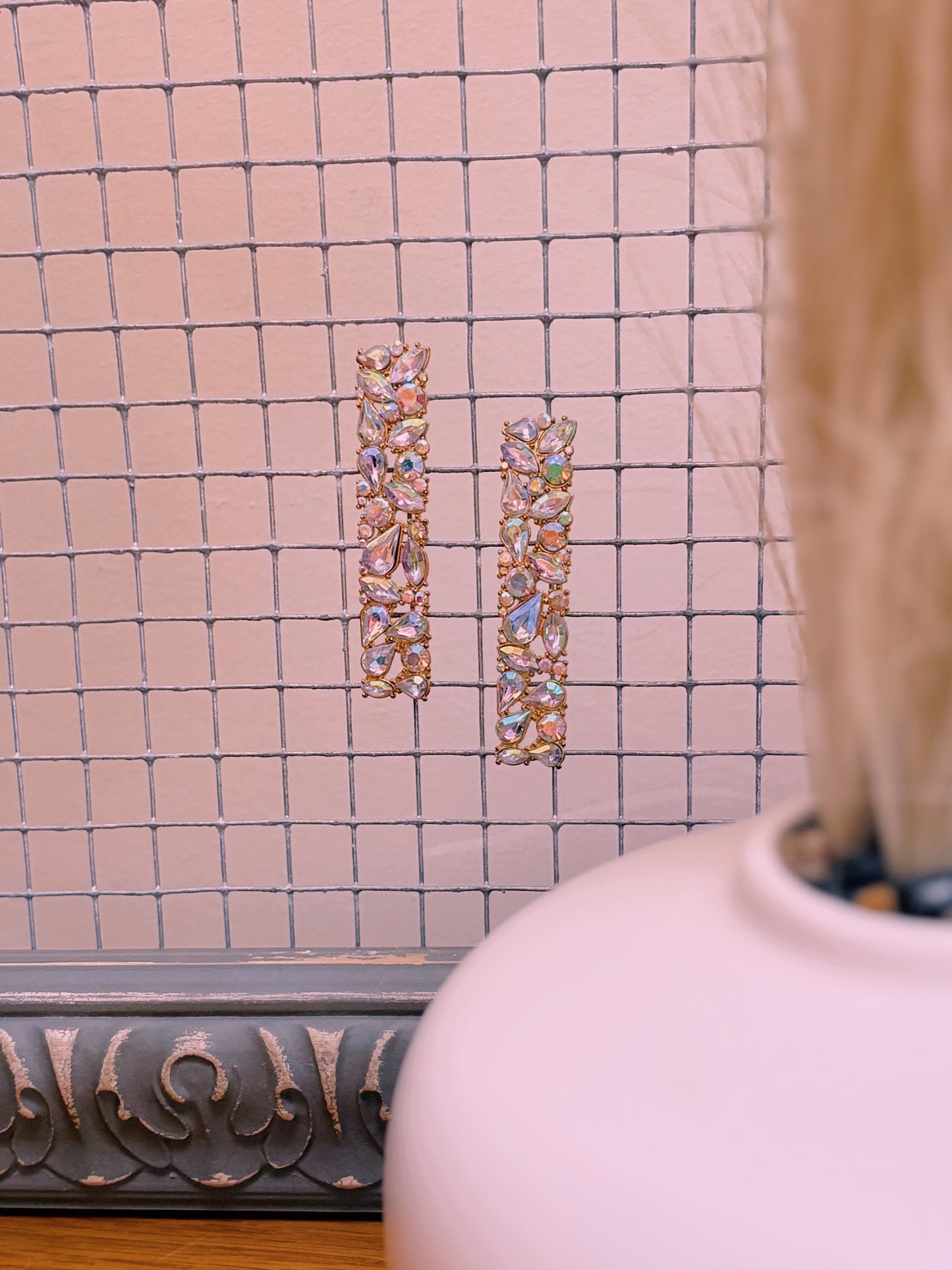 Rectangle Drop Earrings | Iridescent