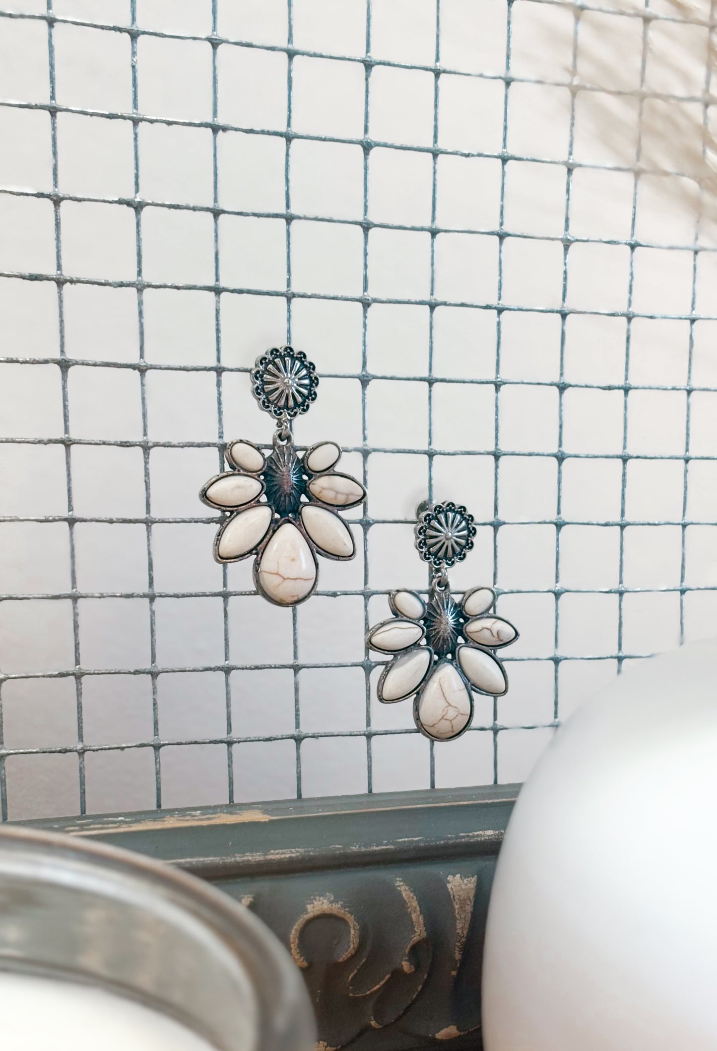 White Blossom Earrings