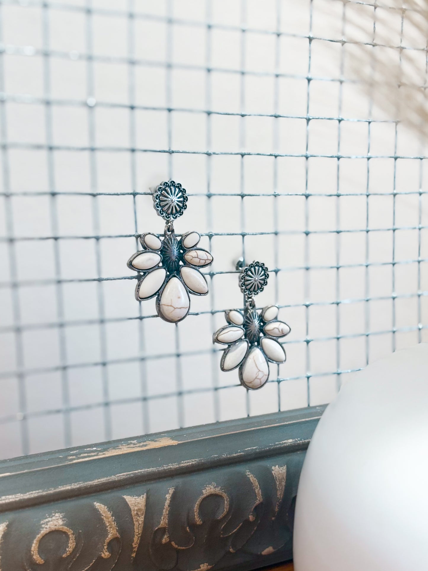 White Blossom Earrings