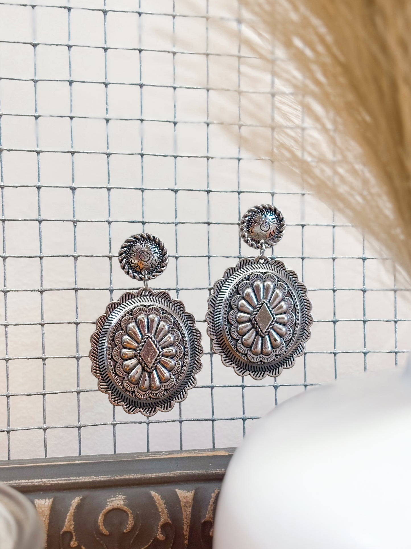 Silver Concho Earrings