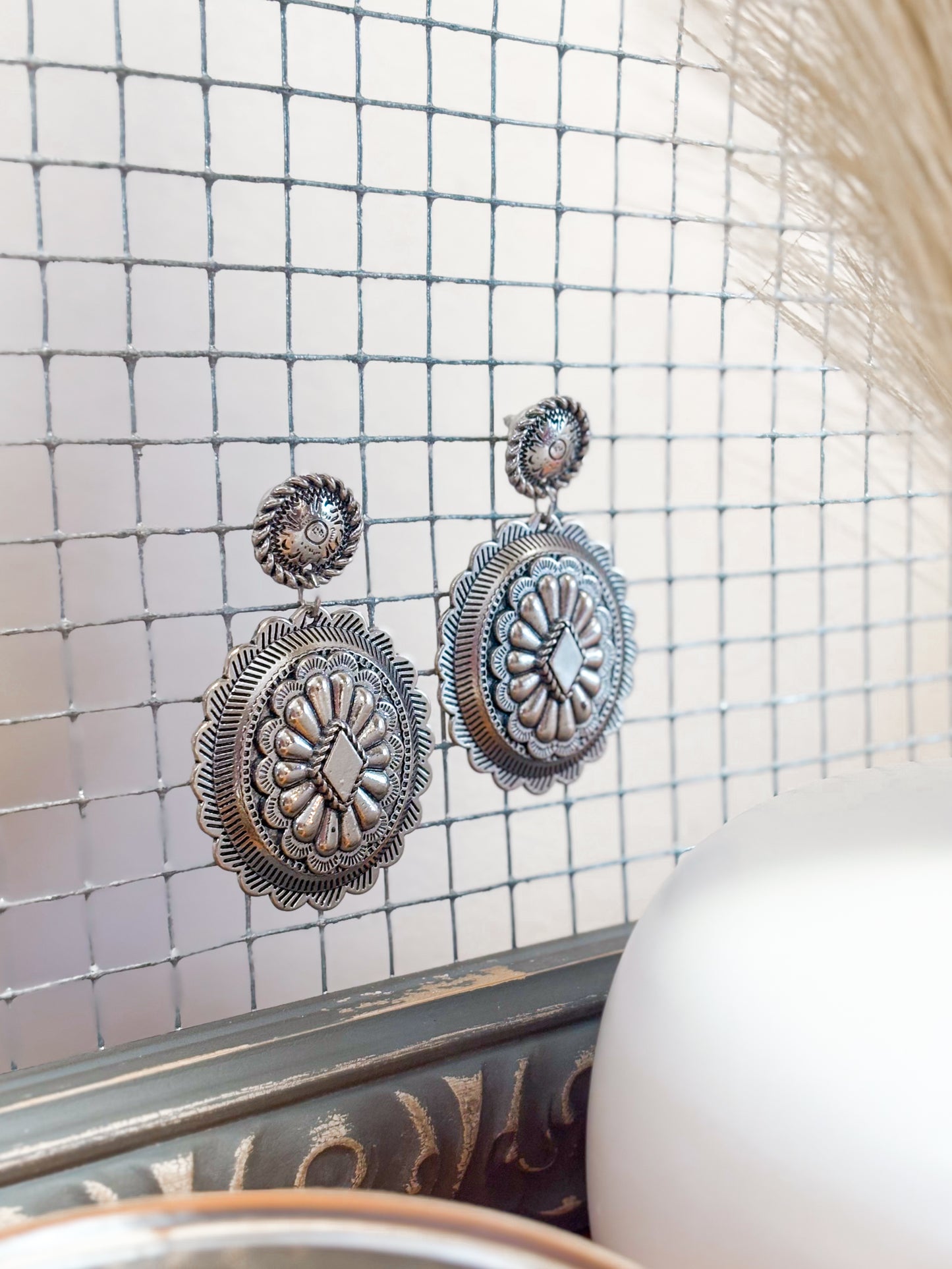 Silver Concho Earrings