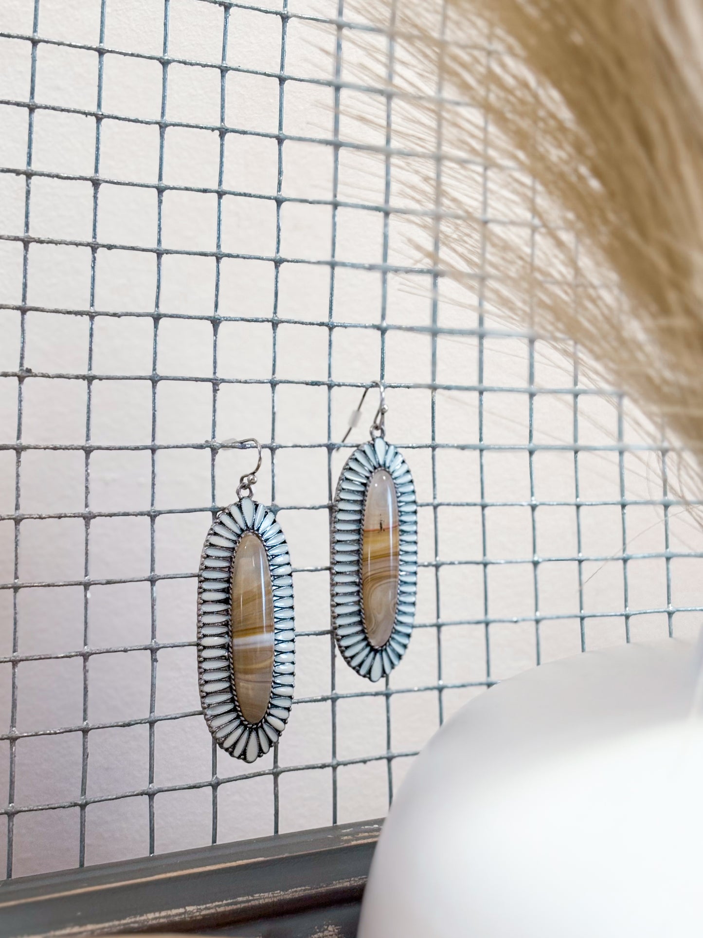 Laced Agate Earrings