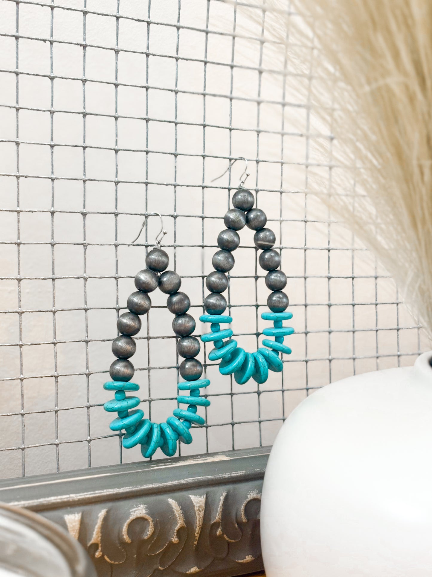 Dual Tone Turquoise Earrings