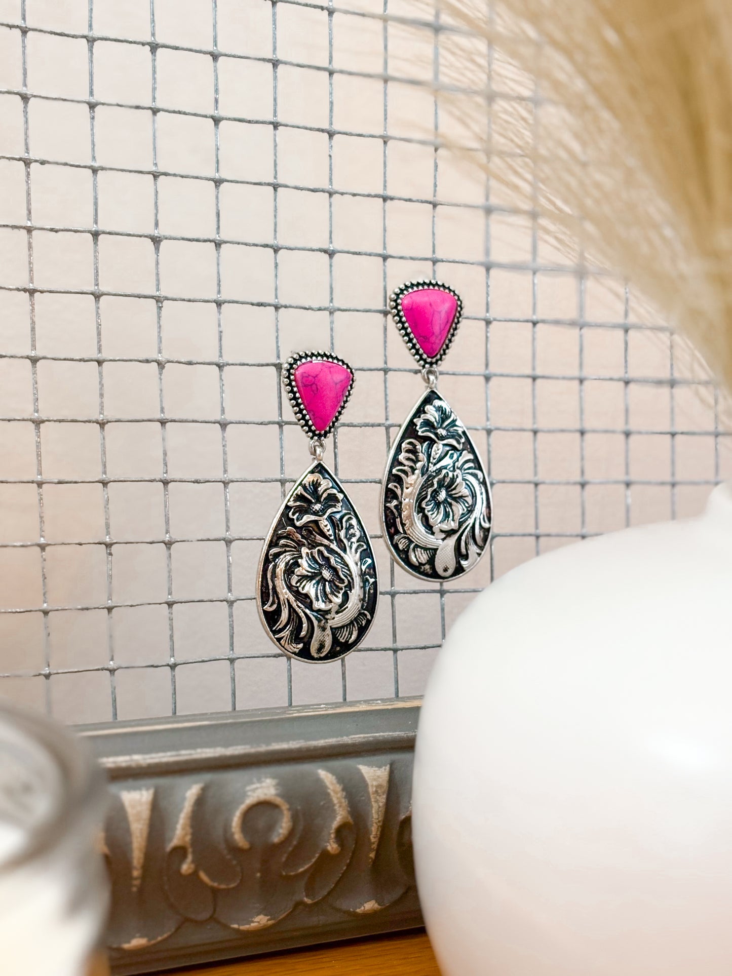 Barbie Pink Stone Earrings