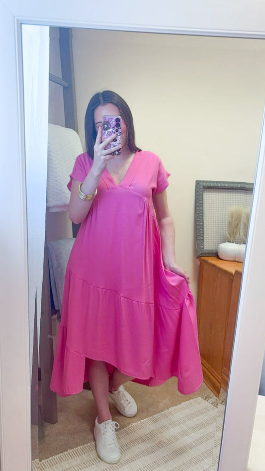 Pink Asymmetrical Dress